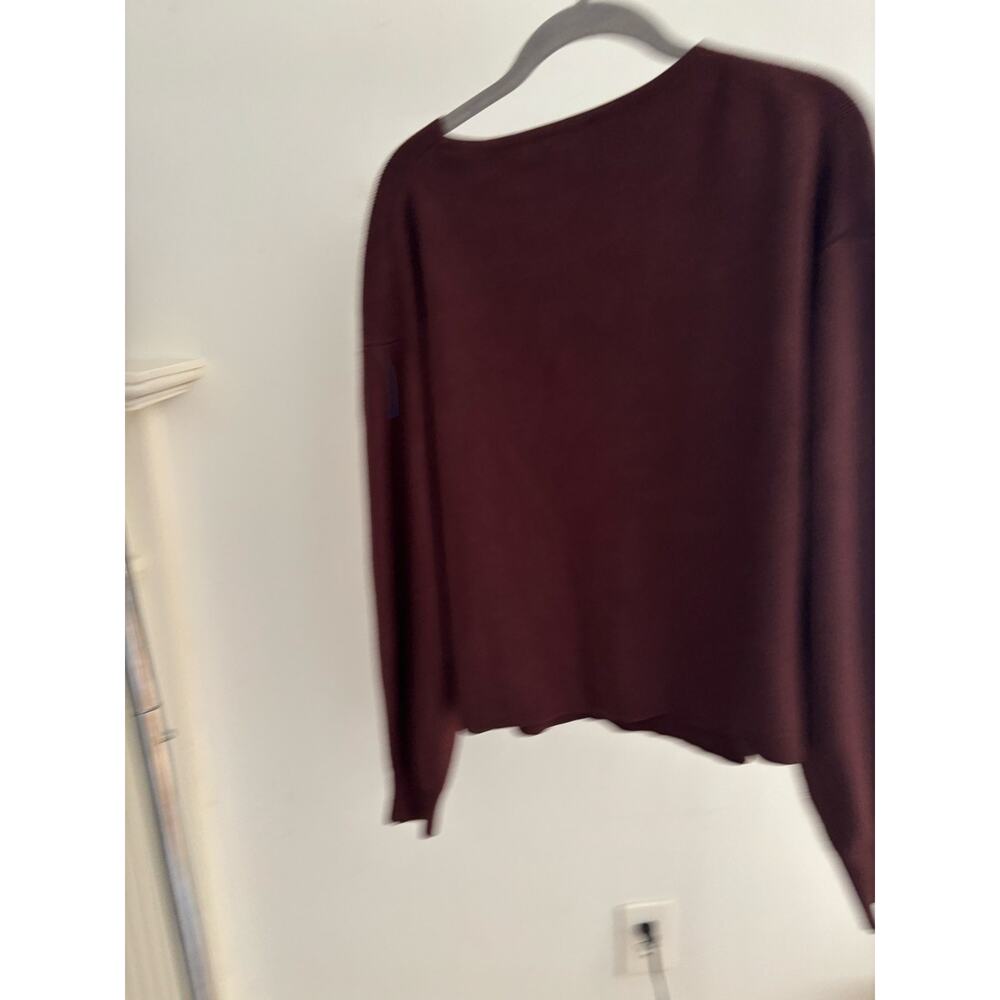 Dynamite Women’s Burgundy V Neck Knit Sweater Medium Oversized Soft Pullover - Picture 9 of 13
